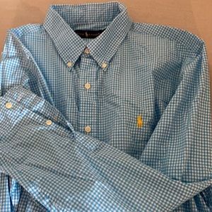 Ralph Lauren Blue Checkered Button-Down Shirt (XL)